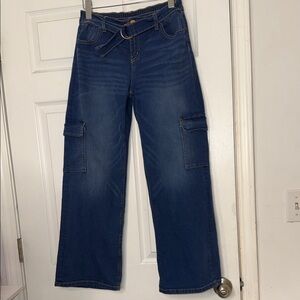 Justice Dark Blue Kids Cargo Jeans